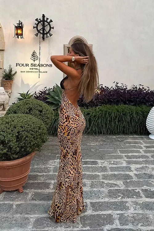 Levoire | Imprimé Dos Nu Maxi Robe