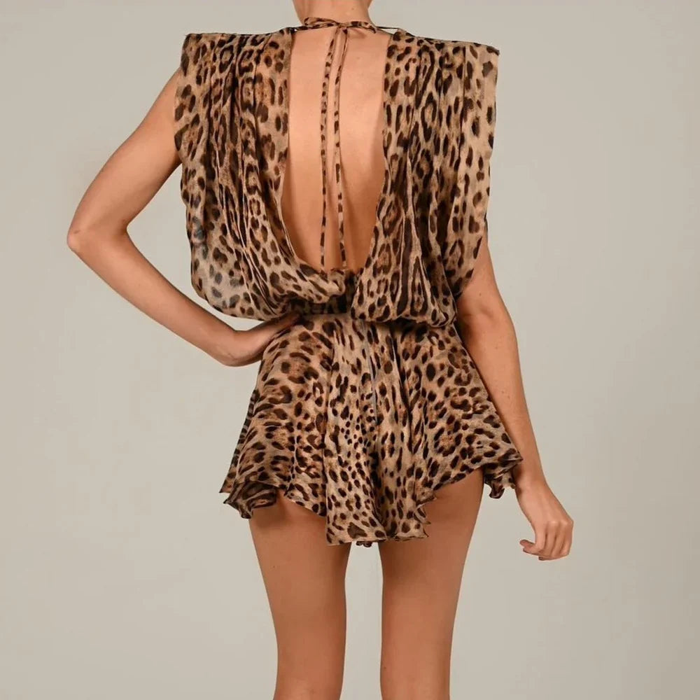 Levoire | Exotique Décolleté V Profond Mini Robe