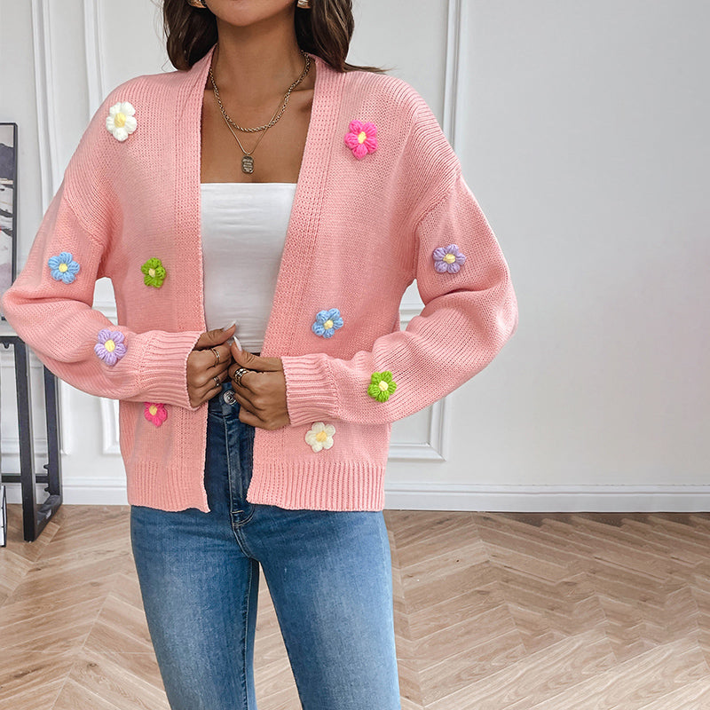 Levoire | Gilet Brodé Floral 3D Pour Femmes Rosa