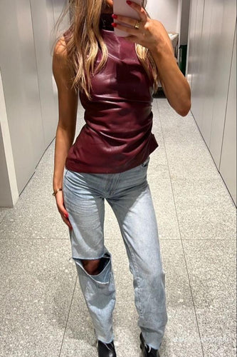 Levoire | Top En Cuir Slim Fit De Luxe