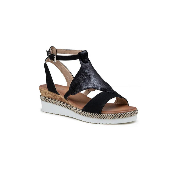 Levoire | Sandales Plates T-Pour Femmes Noir