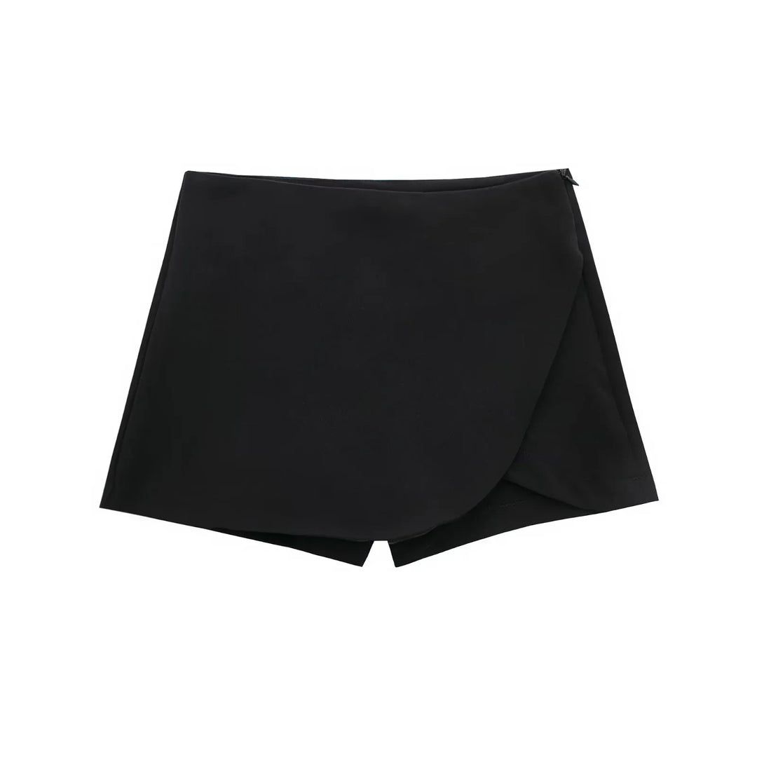 Levoire | Essentielle Satin-Shorts Noir (avec fente)