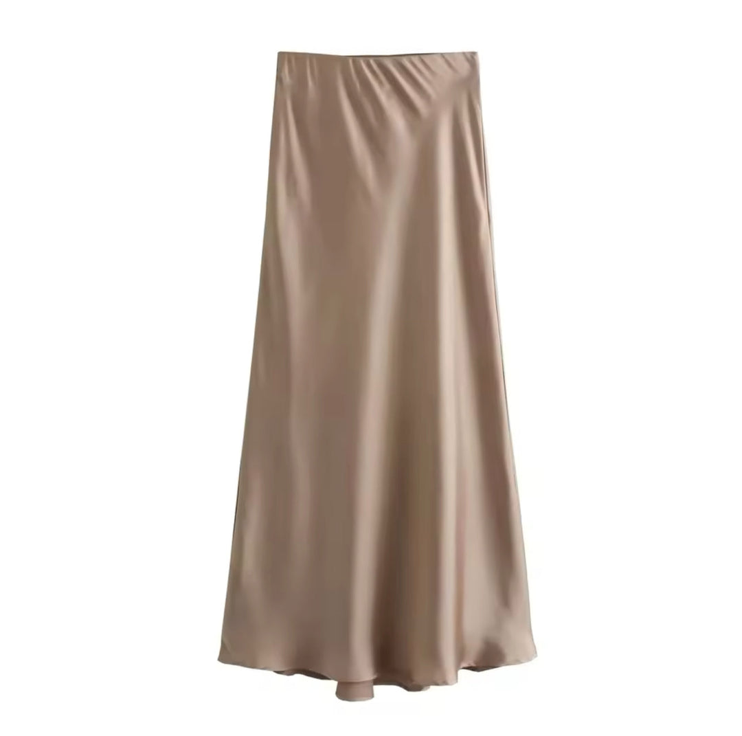 Levoire | Jupe Maxie En Satin Pour Femmes Champagne