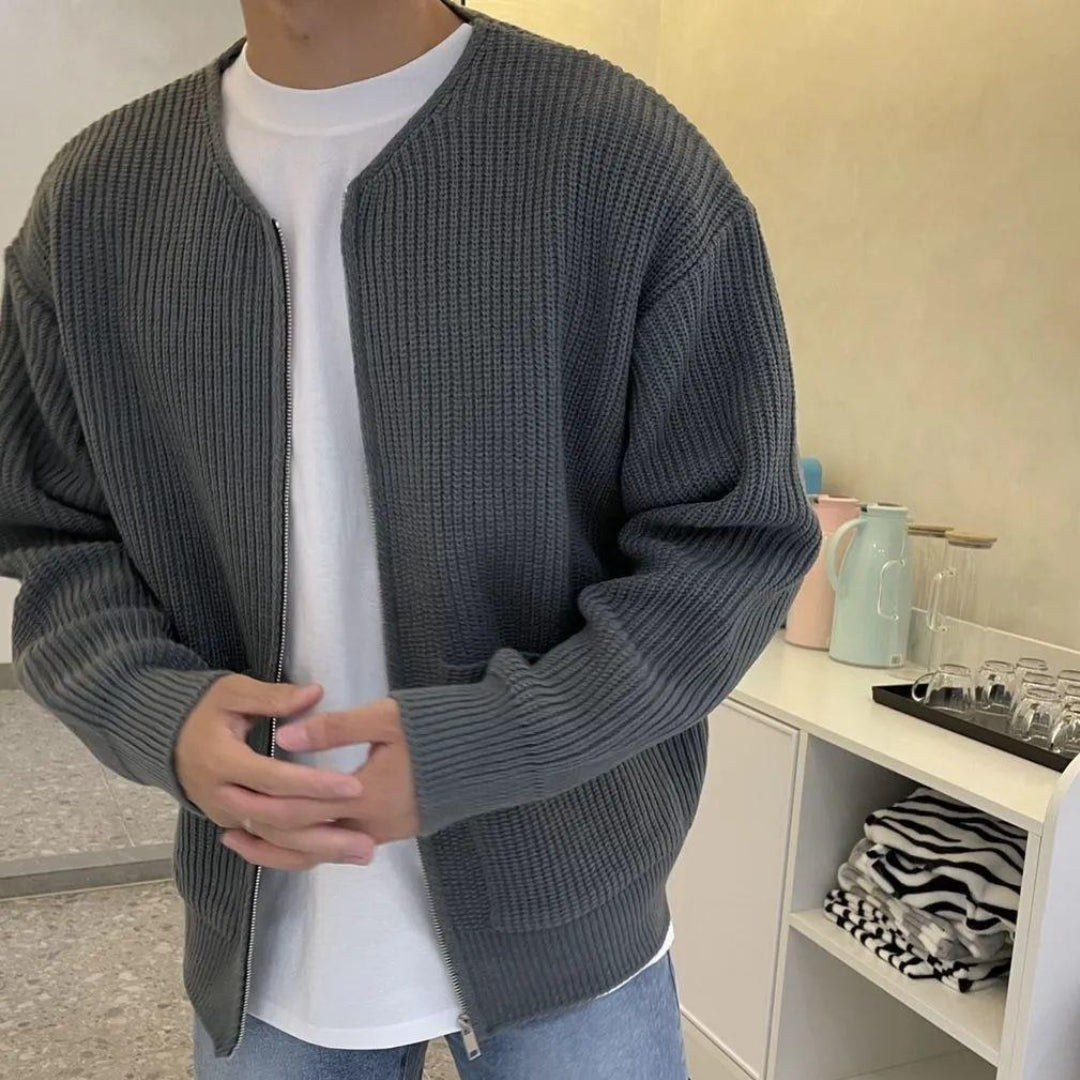 Levoire | Tissu Jersey Raffiné Avec Fermeture Éclair Pour Hommes Gris