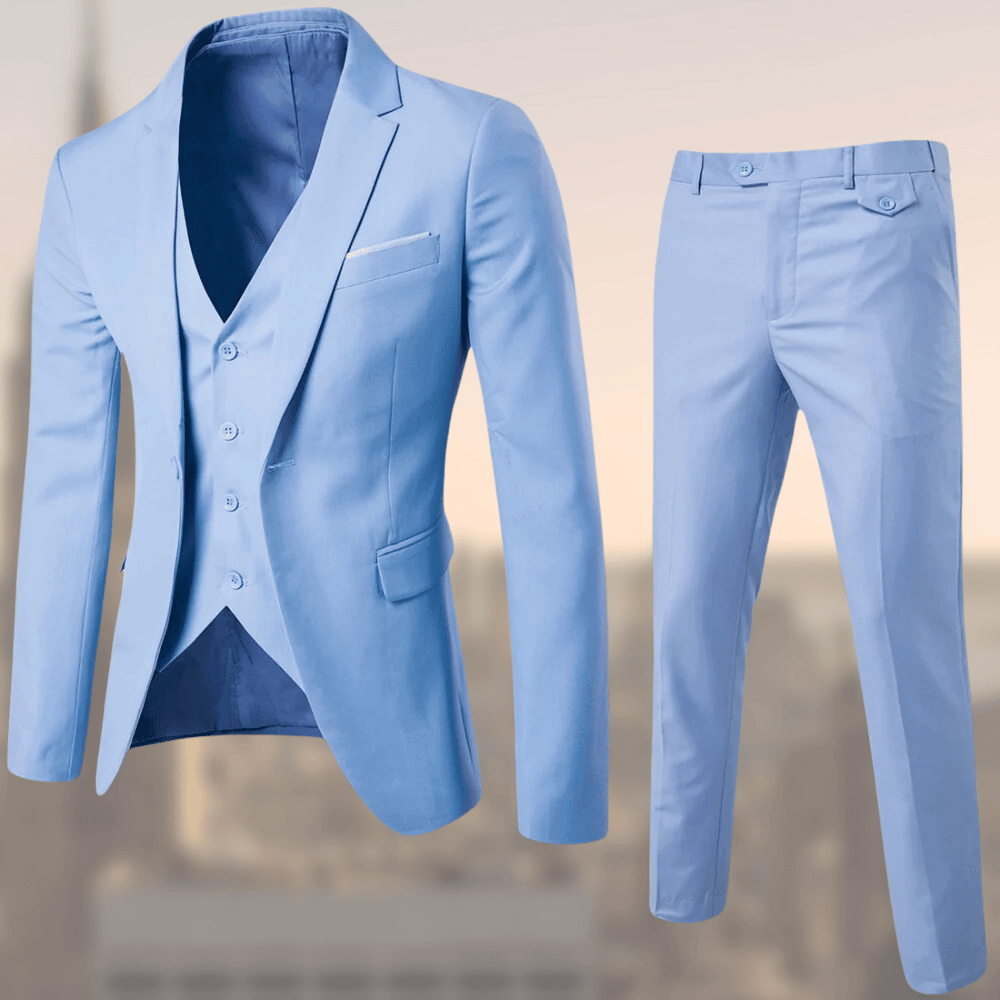 Levoire | Élégant Ensemble Trois Pièces Pour Homme Bleu ciel