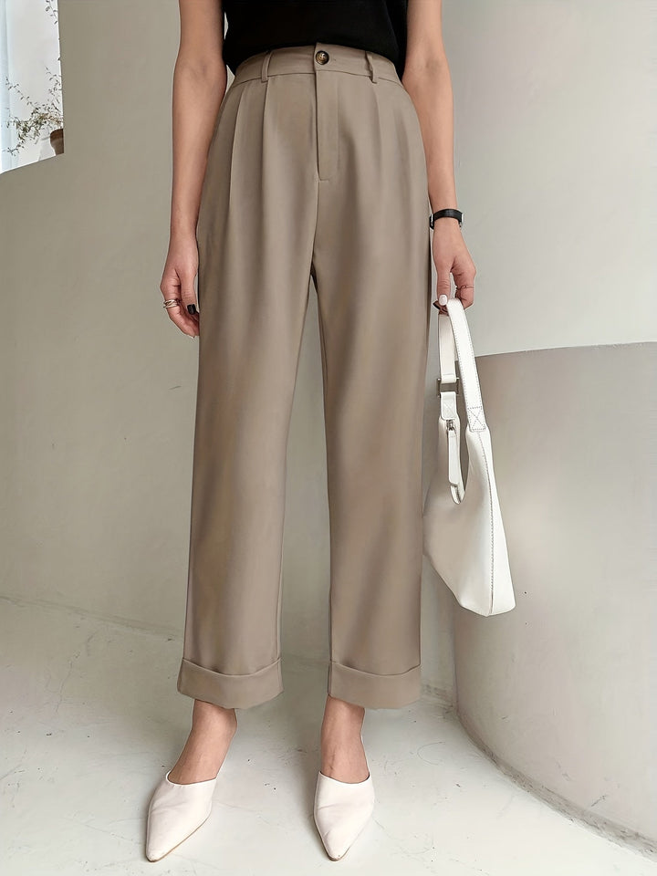 Levoire | Pantalon Large Élégant À Taille Haute Khaki