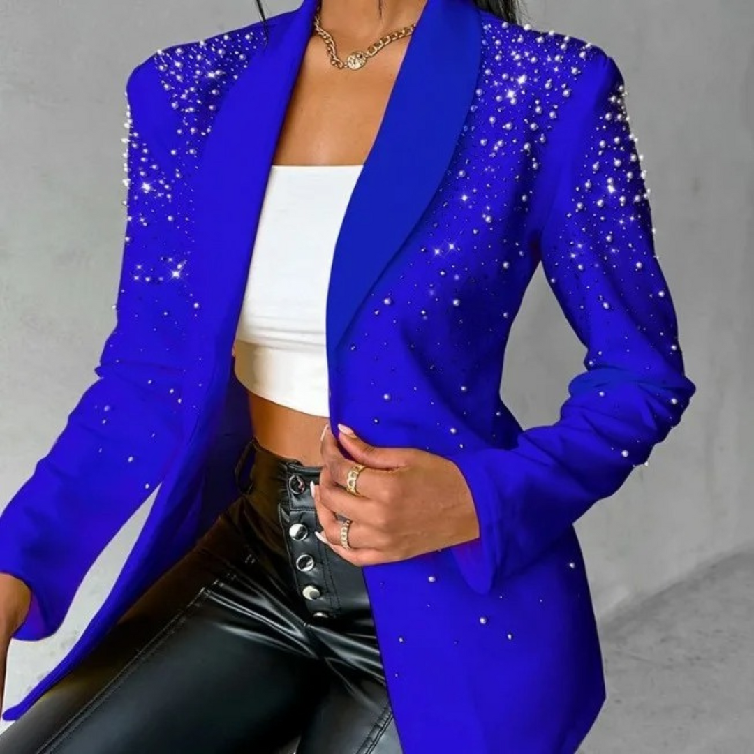 Levoire | Blazer Avec Des Boutons En Nacre Pour Femmes Bleu