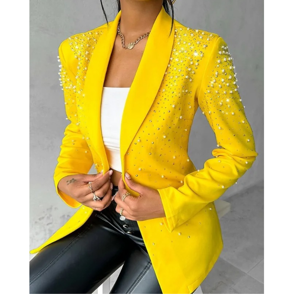 Levoire | Blazer Avec Des Boutons En Nacre Pour Femmes Jaune