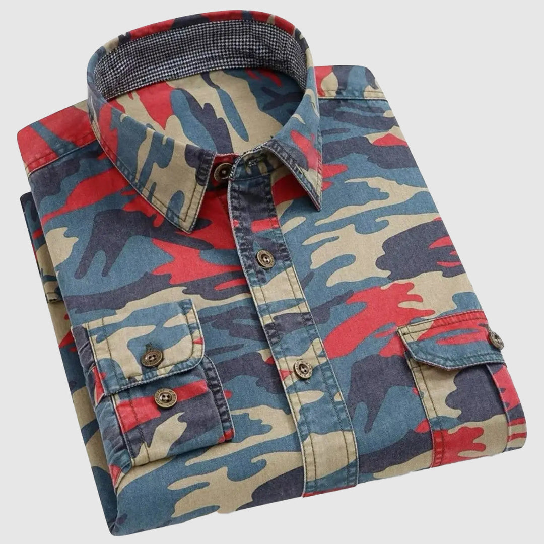 Levoire | Chemise Classique Camouflage À Manches Longues Pour Hommes Rot
