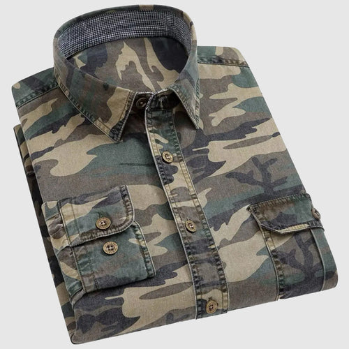 Levoire | Chemise Classique Camouflage À Manches Longues Pour Hommes