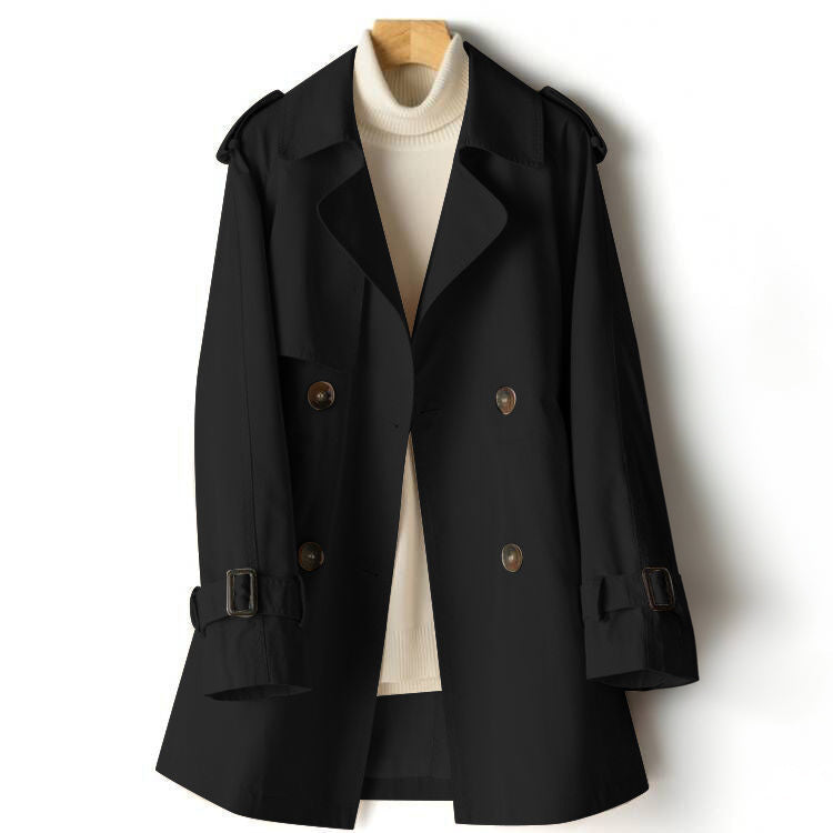 Levoire | Femme Décontracté Trench-Coat Noir