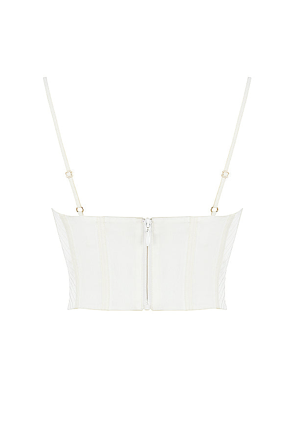 Levoire | Couleur Blanche Corset Extensible En Satin