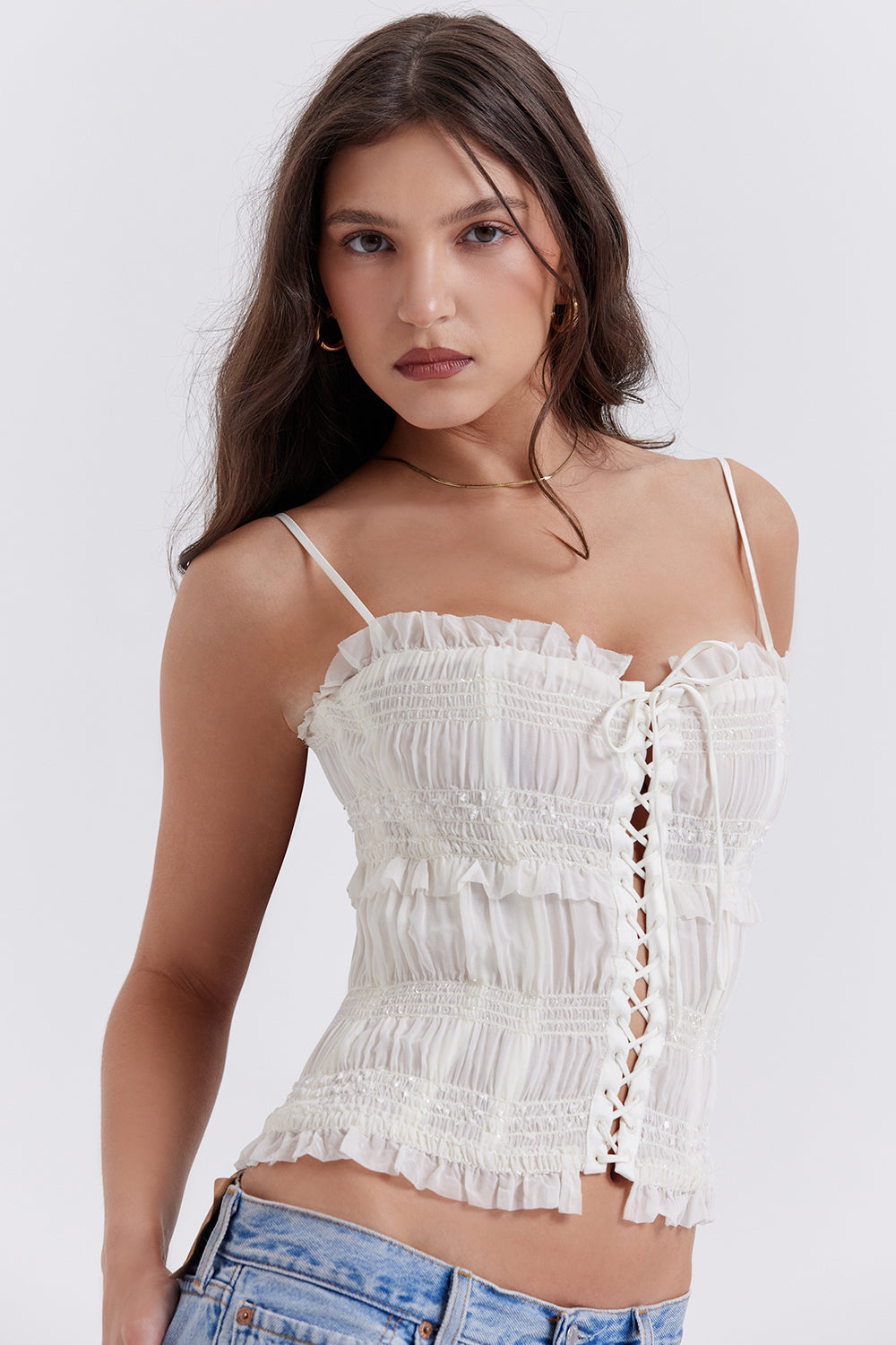 Levoire | Corset À Boutons Avec Des Paillettes