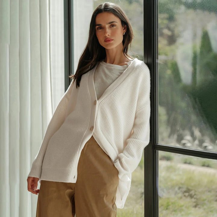 Levoire | Élégant Cardigan Long Pour Femmes Ivoire