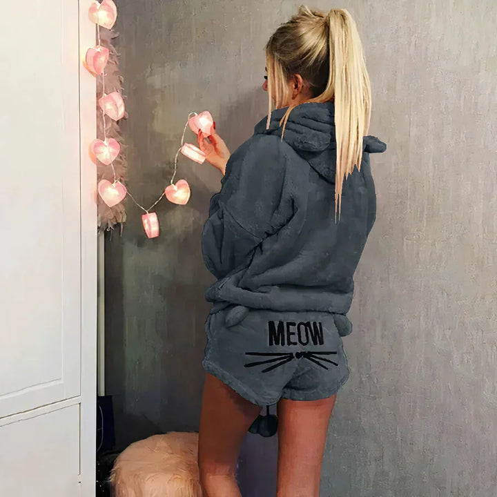 Levoire | Haut De Pyjama Pour Femmes Et Ensemble De Shorts Gris foncé