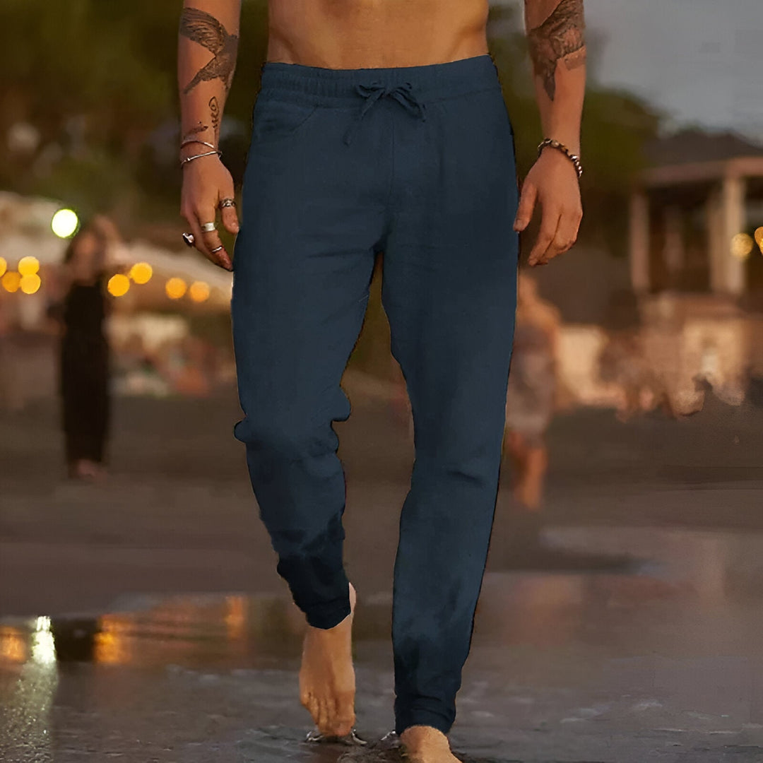 Levoire | Pantalon De Loisirs En Lin Bleu foncé