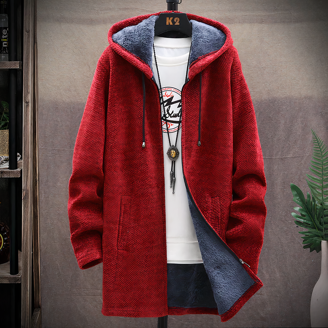 Levoire | Sweat à capuche mi-long avec Isolation Thermique et Style Élégant pour Femmes Rouge