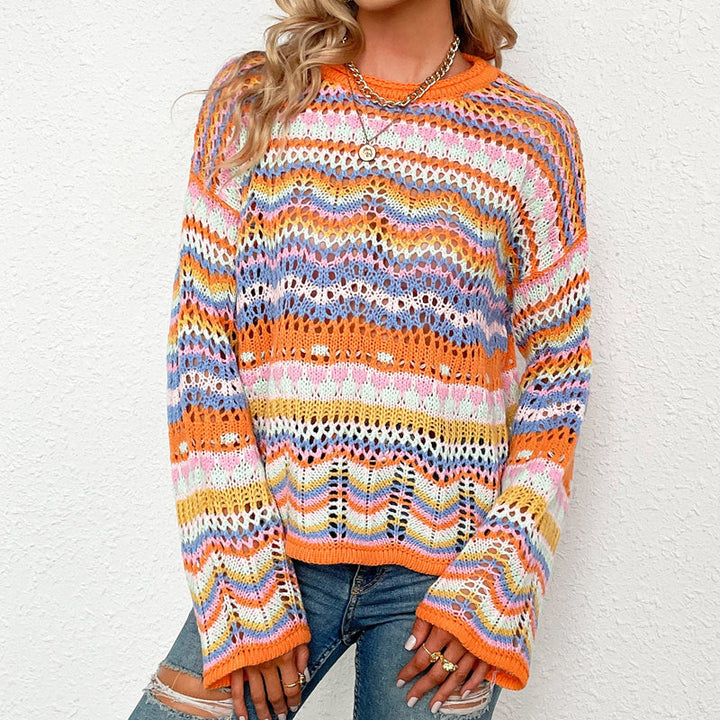 Levoire | En Tricot Rayé Colorées Orange