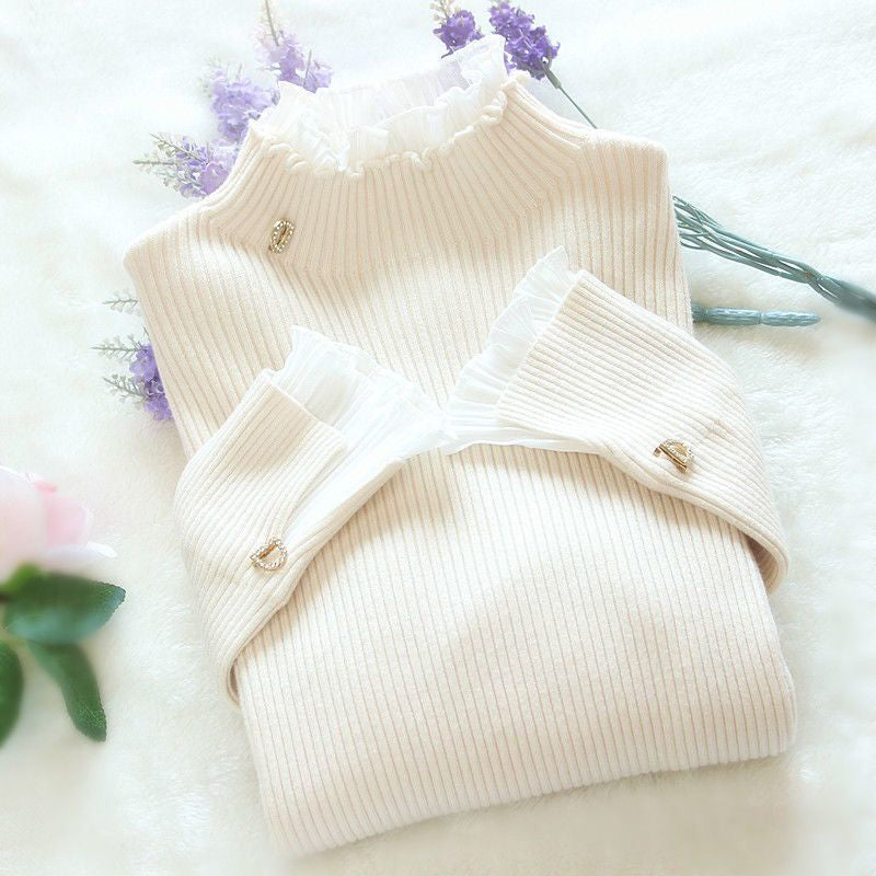 Levoire | Pull À Col Roulé Élégant Avec Des Détails Classiques Abricot