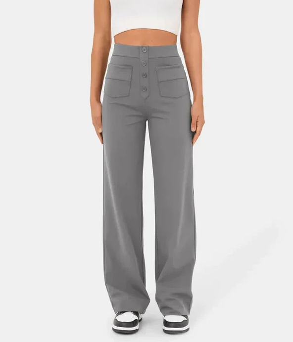 Levoire | Pantalon élastique à taille haute Gris