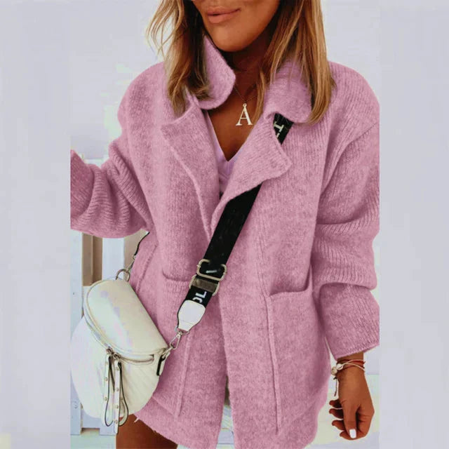 Levoire | Veste En Tricot À Col Ouvert Pour Femmes Rosa