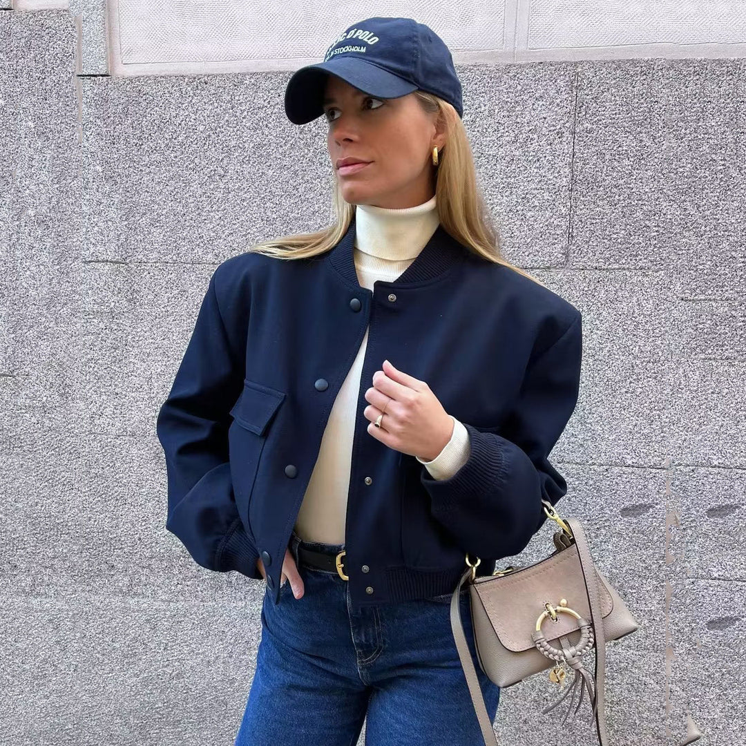 Levoire | Bomber Jacket Décontractée Bleu foncé