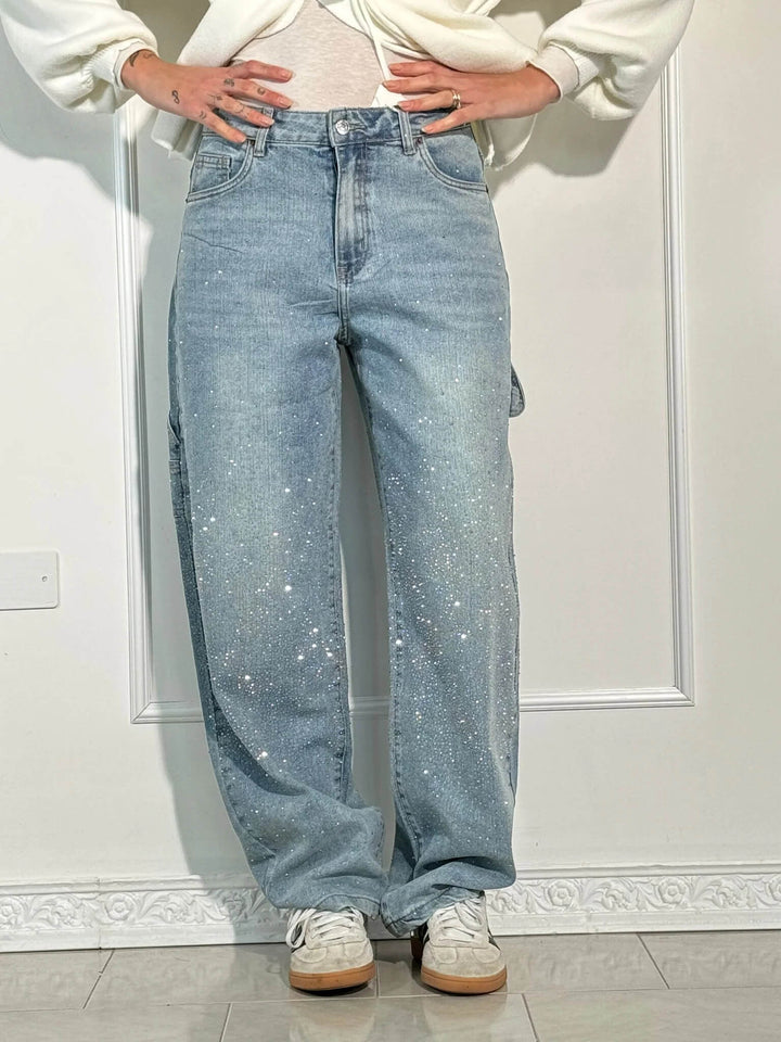 Levoire | Pantalons larges tendance en denim Bleu clair