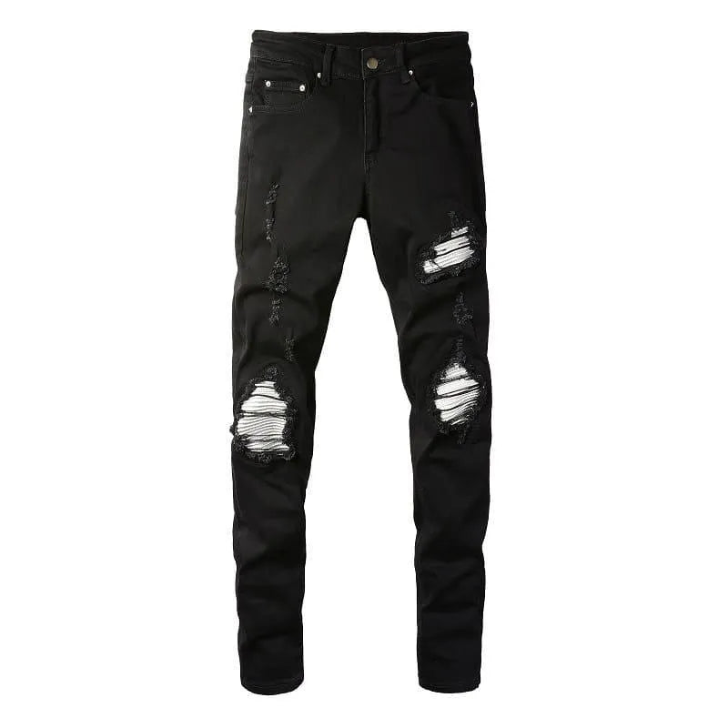 Levoire | Rivet Slim Fit jeans pour hommes Noir