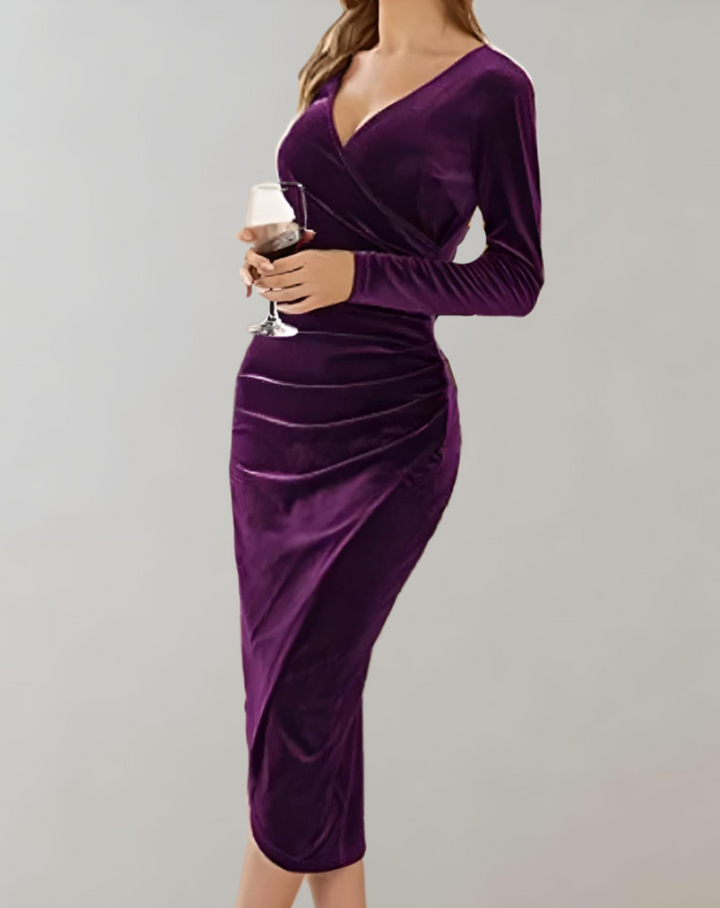 Levoire | V Cou Robe D'Été Légère Décontractée Flottante Design Violet