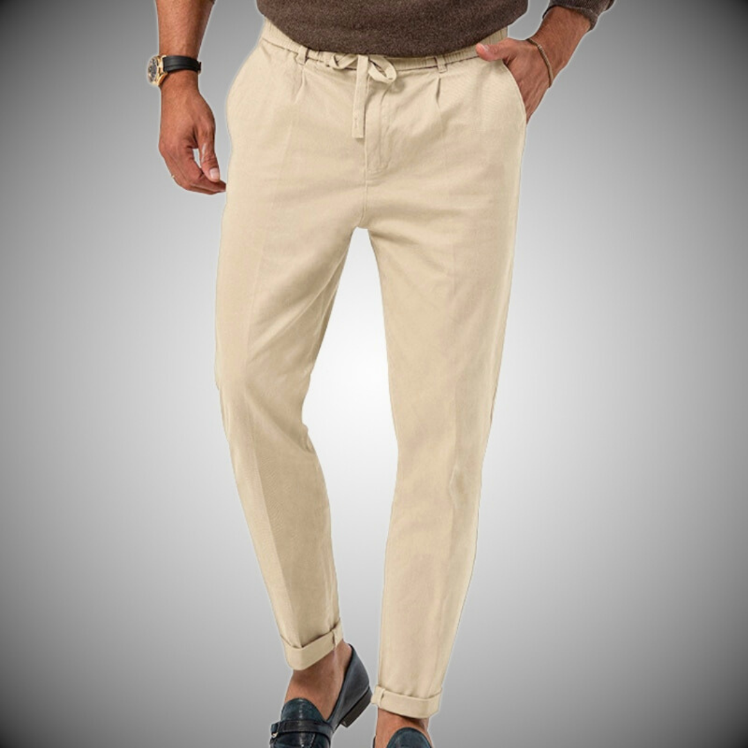 Levoire | Pantalons En Lin Pour Hommes Beige