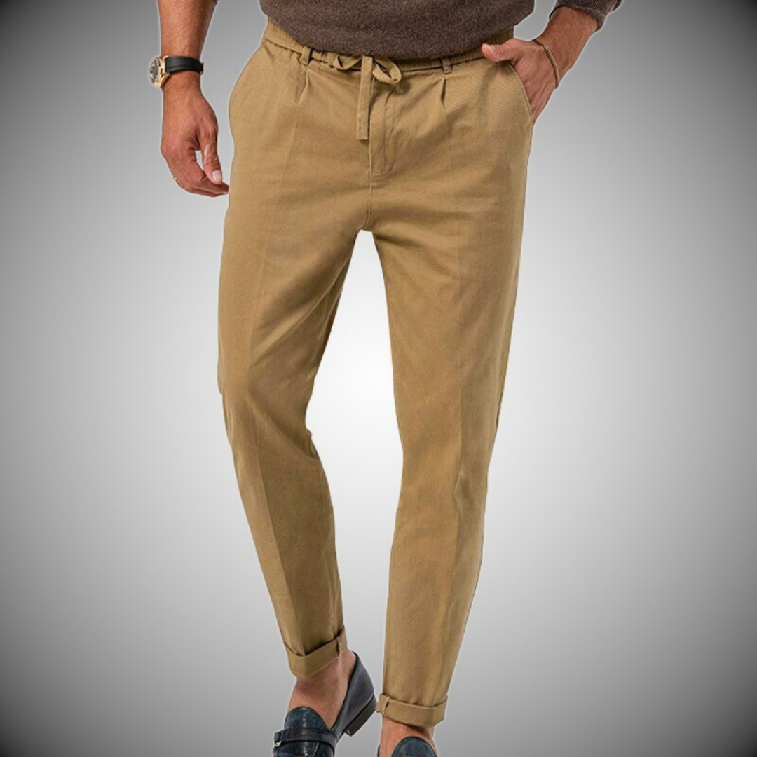 Levoire | Pantalon En Lin Pour Hommes Khaki