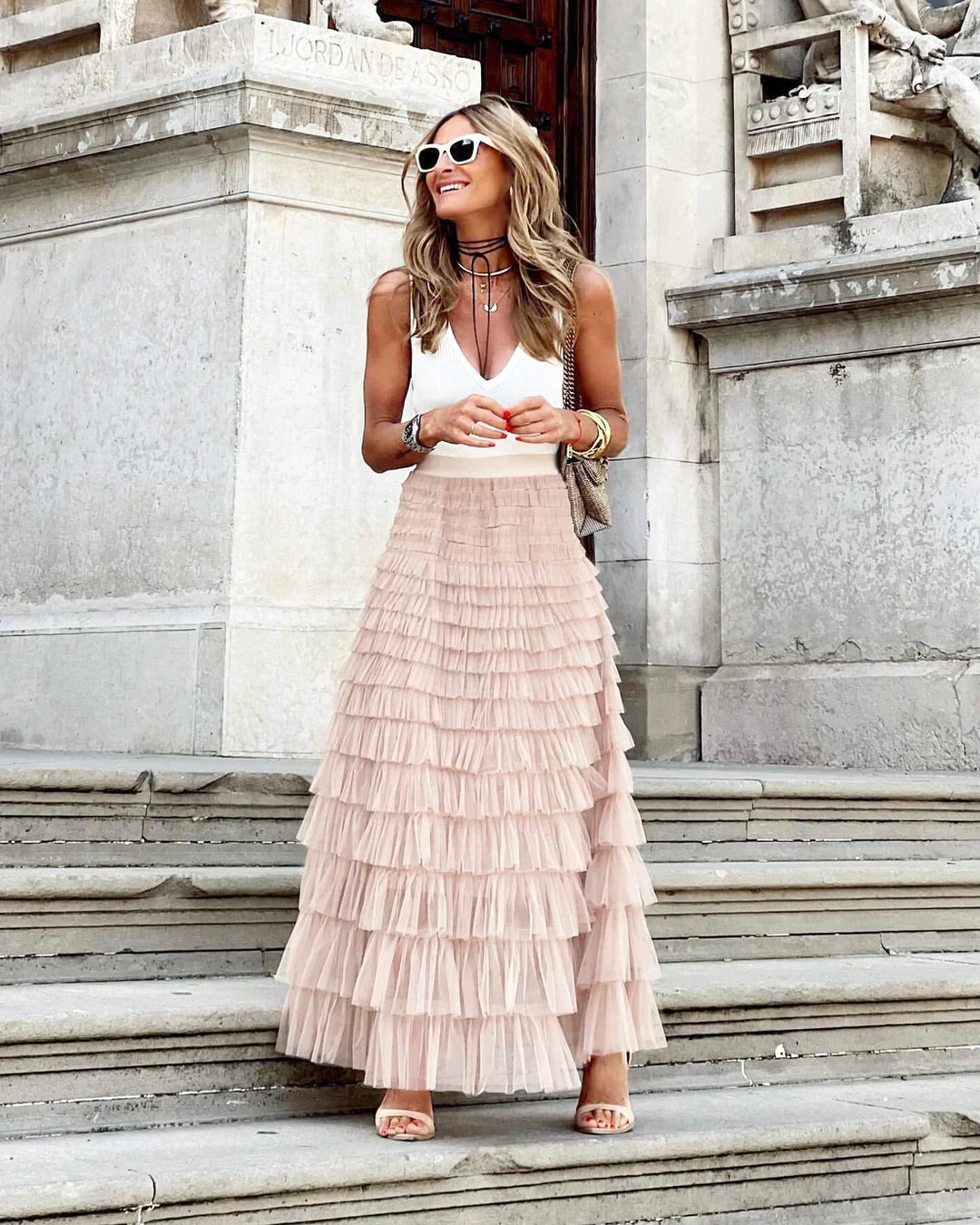 Levoire - Jupe stylée avec taille élastique Rosa