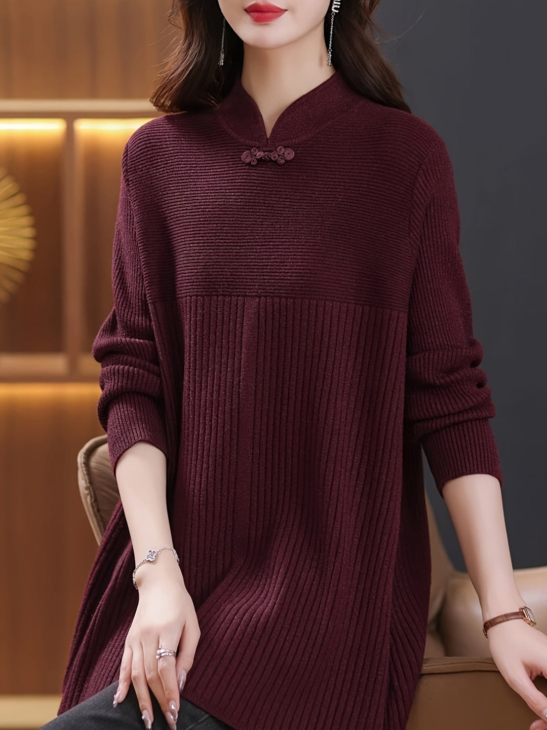 Levoire | Pulls En Tricot Élégants Avec Boutons Et Col Montant
