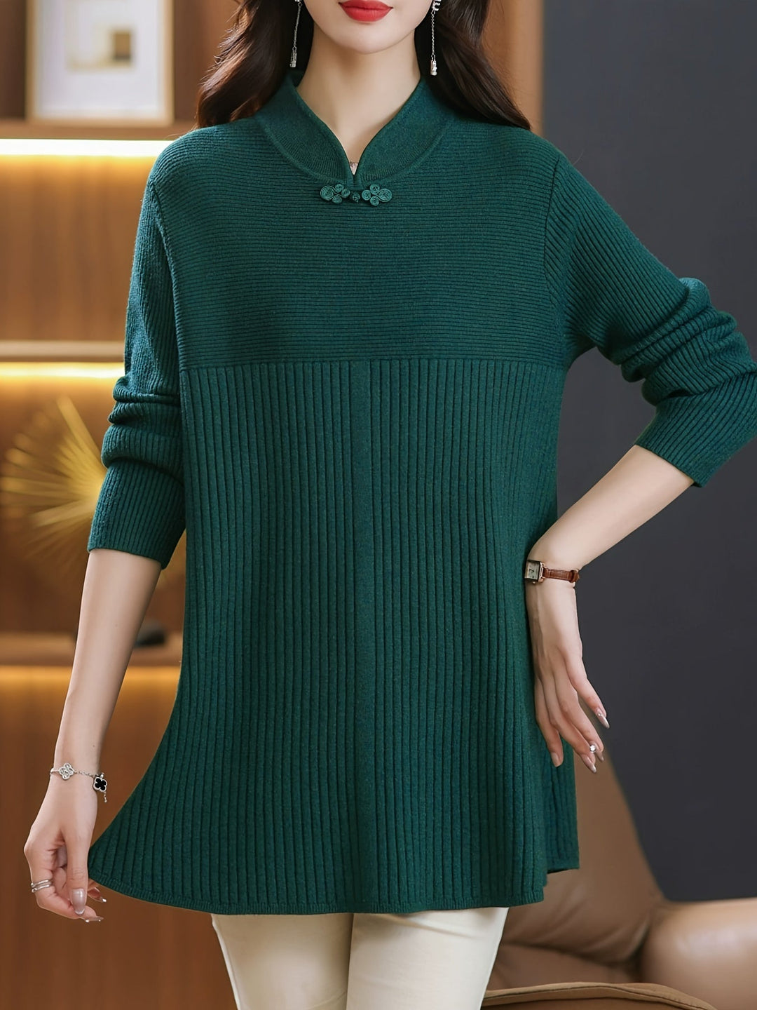 Levoire | Pulls En Tricot Élégants Avec Boutons Et Col Montant
