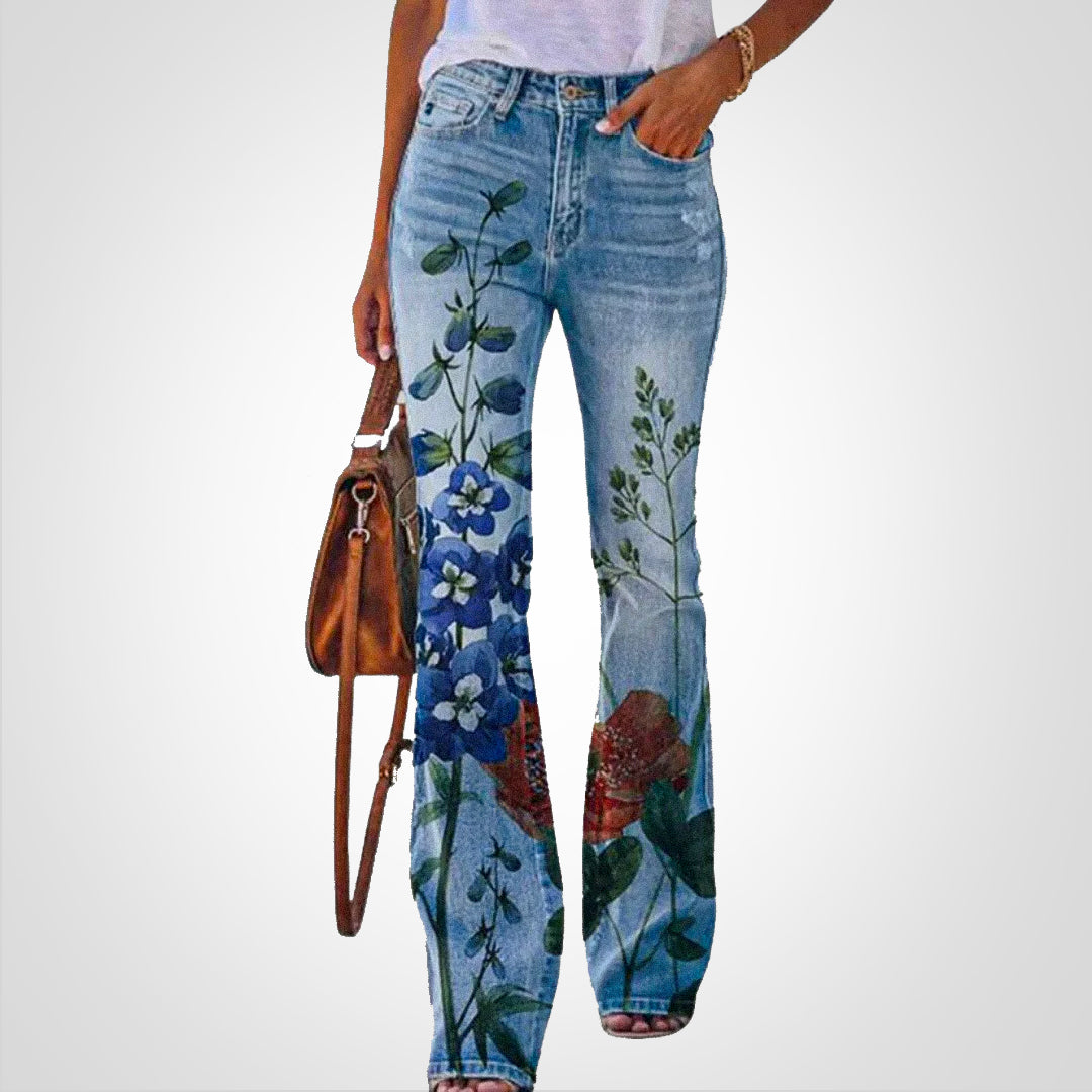 Levoire | Denim Fleur Motif Fleur bleue