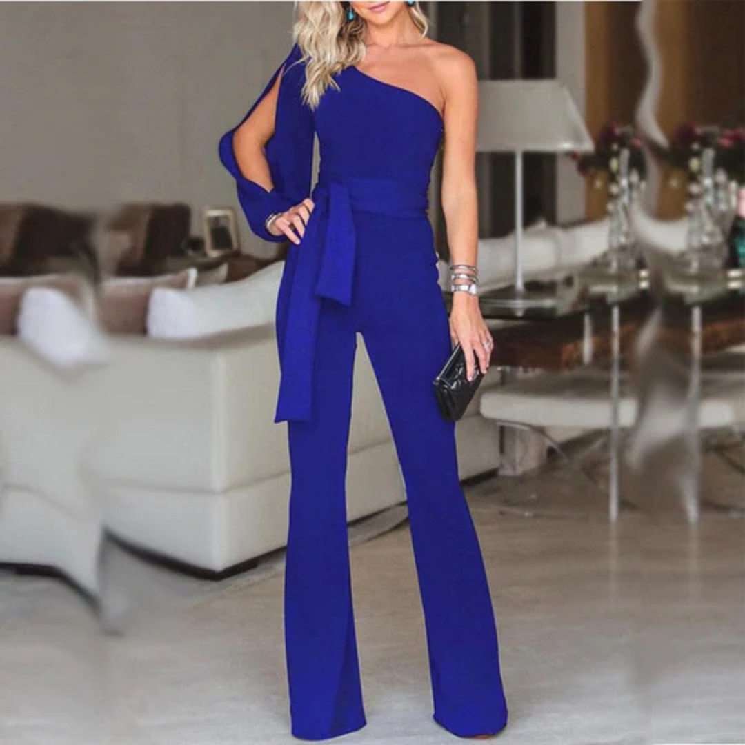 Levoire | Combinaison Chic Une Épaule Femme Bleu