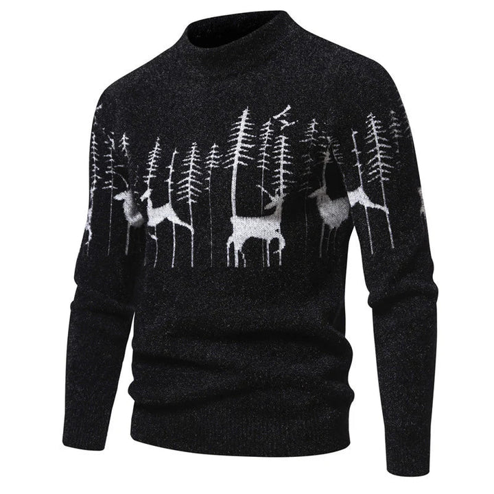 Levoire | Pull Homme Premium Au Look De Noël Noir