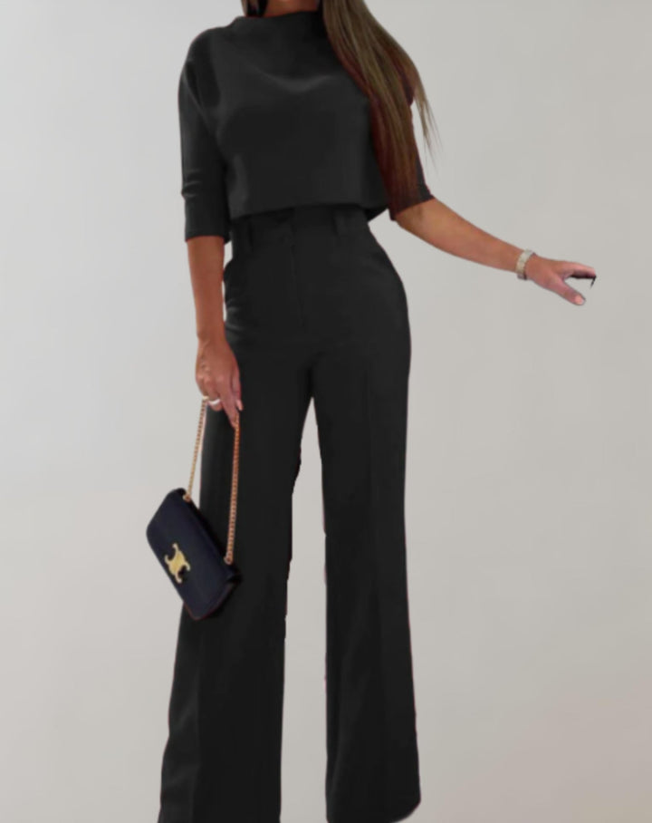 Levoire | Ensemble Élégant 2 Pièces Pour Dames De Bureau Noir