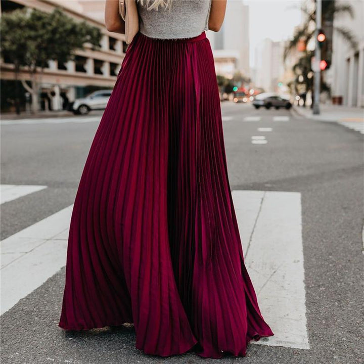 Levoire | robe longue unie plissée