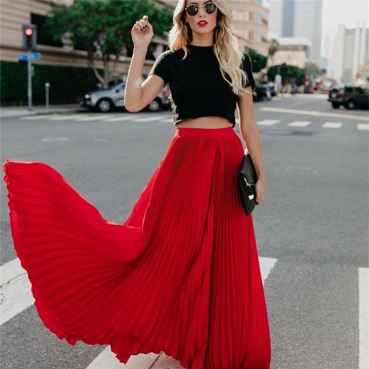 Levoire | robe longue unie plissée