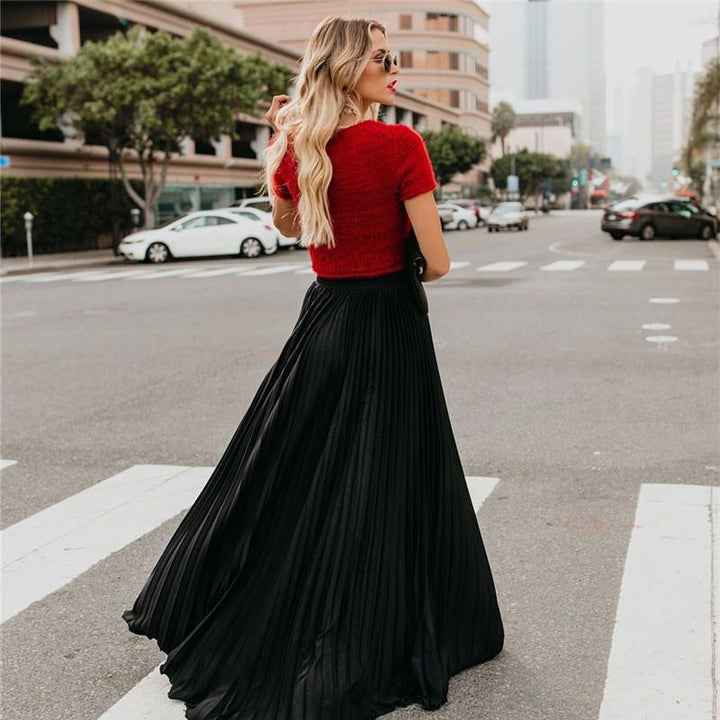Levoire | robe longue unie plissée