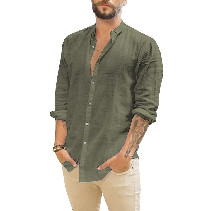 Levoire | Chemise En Lin 100% Pour Homme Pour Une Journée D'Été Décontractée vert