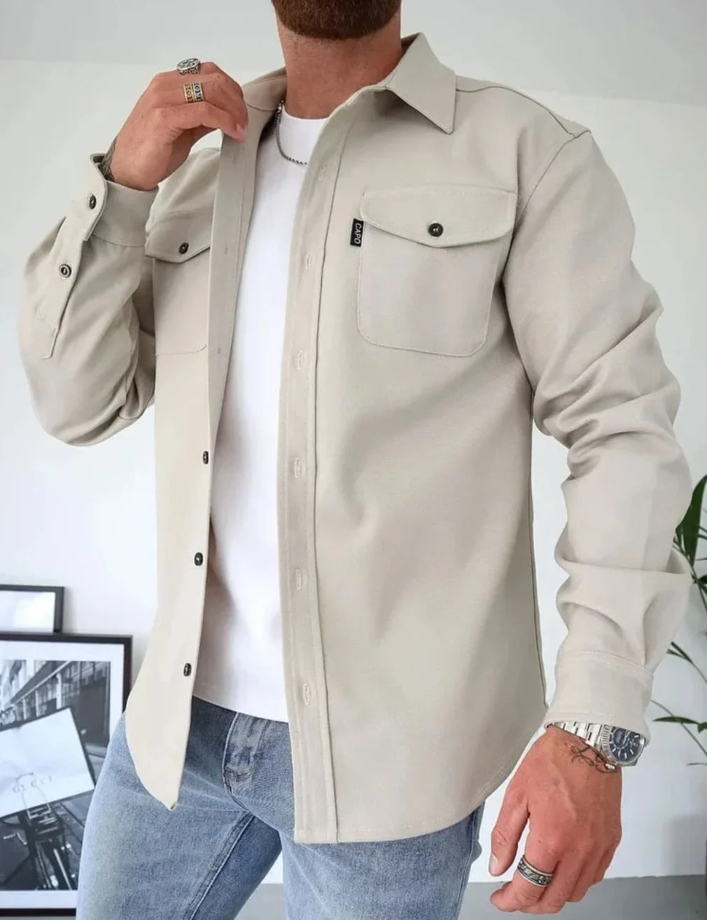 Levoire | Chemise Décontractée Élégante Beige clair