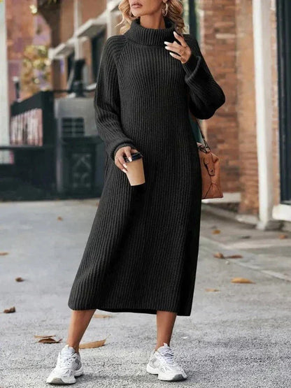 Levoire | Robe Élégante Chaude À Manches Longues Noir