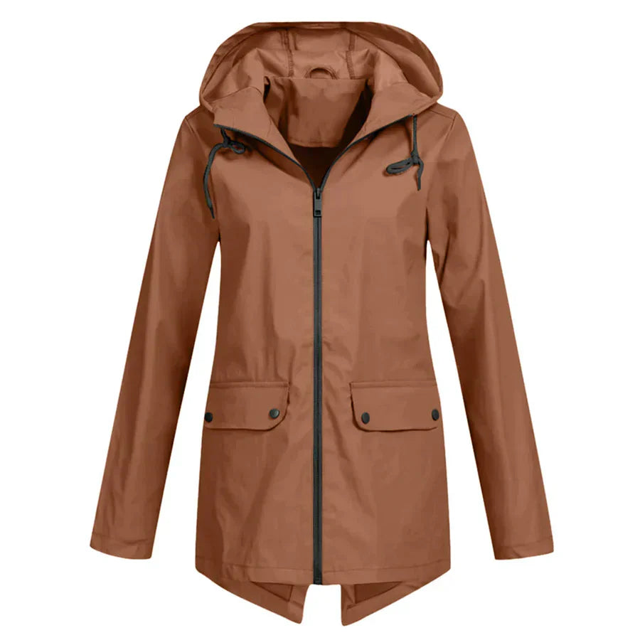 Levoire | Manteau Imperméable Avec Fermeture Éclair Pour Femmes Café