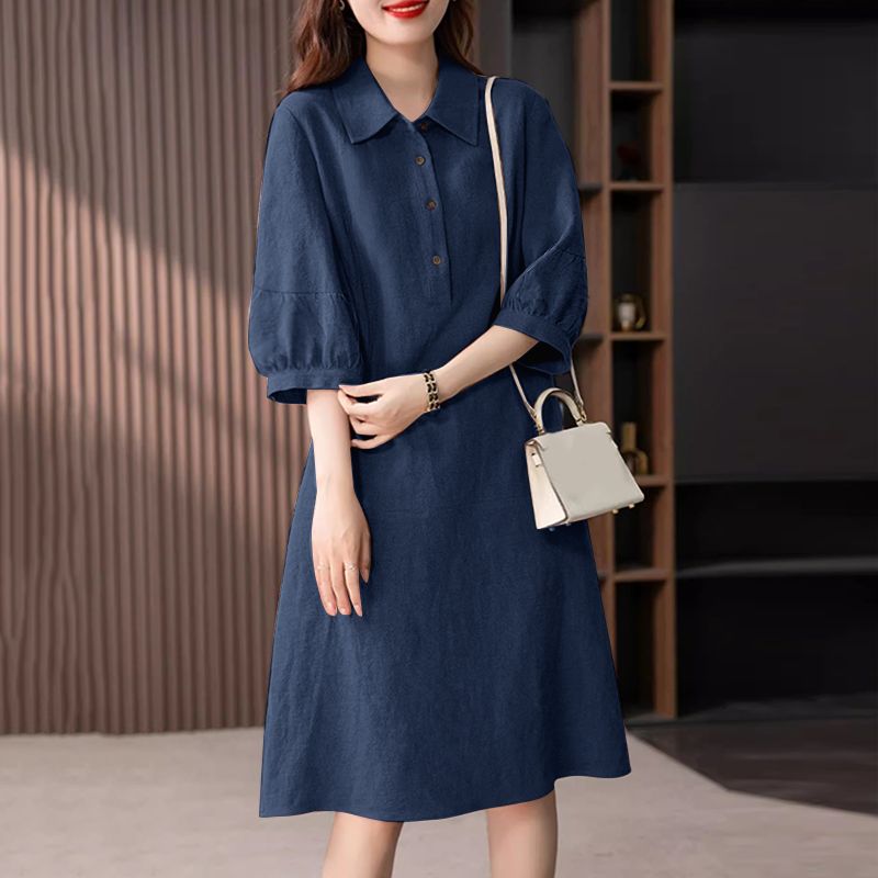 Levoire | Robe Midi Élégante Avec Fermeture À Boutons