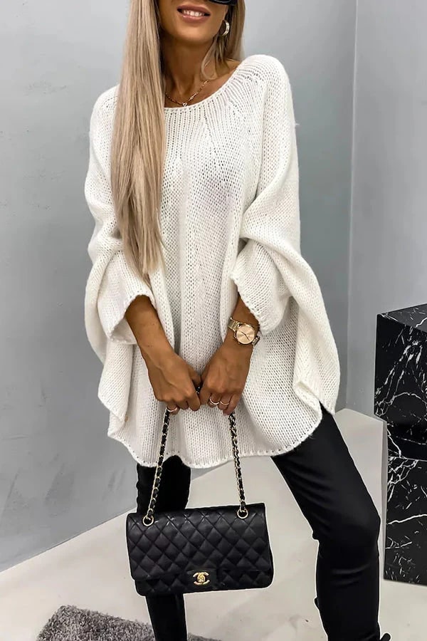 Levoire | Pull En Maille Élégant Grande Taille Pour Femmes Blanc