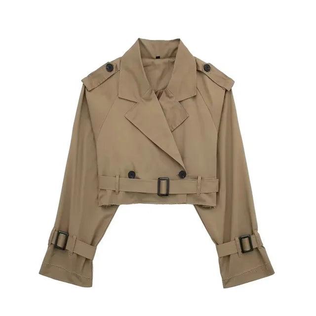 Levoire | Léger Court Élégant Trench-Coat Marron foncé