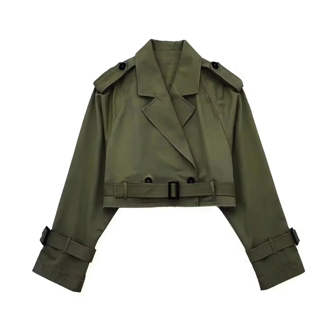 Levoire | Léger Court Élégant Trench-Coat Olivier