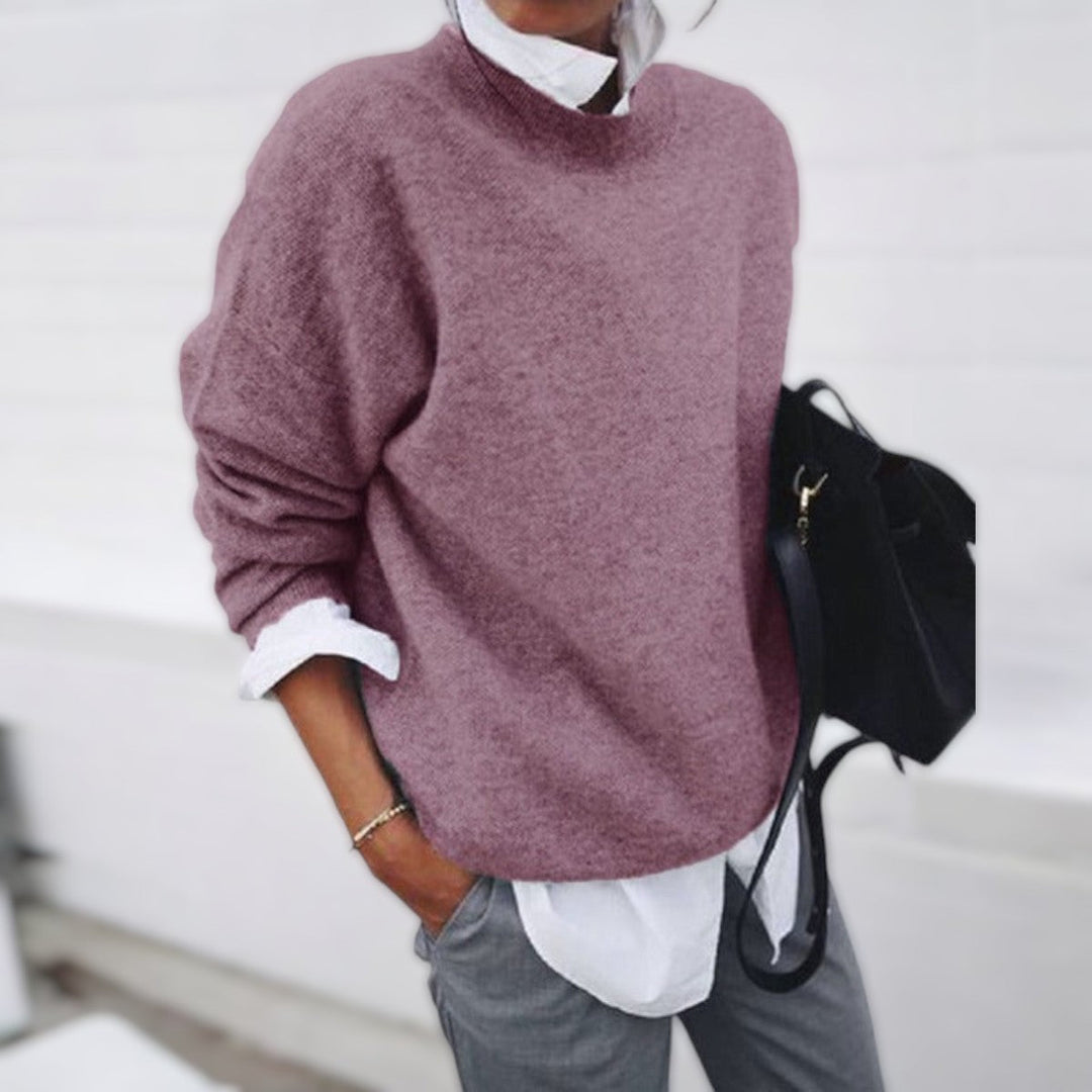 Levoire | Pull Col Rond Taille Plus Pull Tricot Femme Rosa